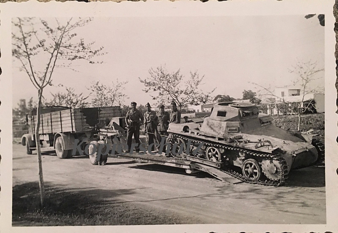Foto, Legion Condor, Spanien, LKW, Panzer, Anhän