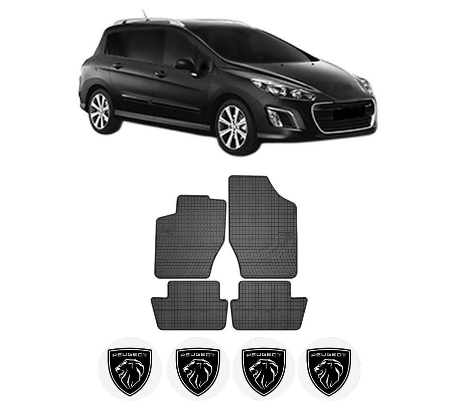 Set covorase presuri PEUGEOT 308 SW I Estate Van (4E_) din 2008-2012, auto, din cauciuc thermoplastic, 4 Stickere auto cu PEUGEOT