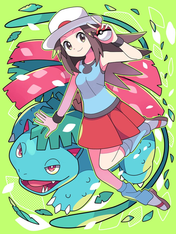 leaf-and-venusaur-pokemon-and-1-more-dra
