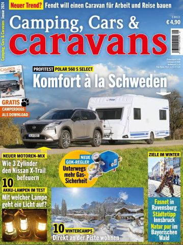 Cover: Camping, Cars und Caravans Magazin No 01 Januar 2024