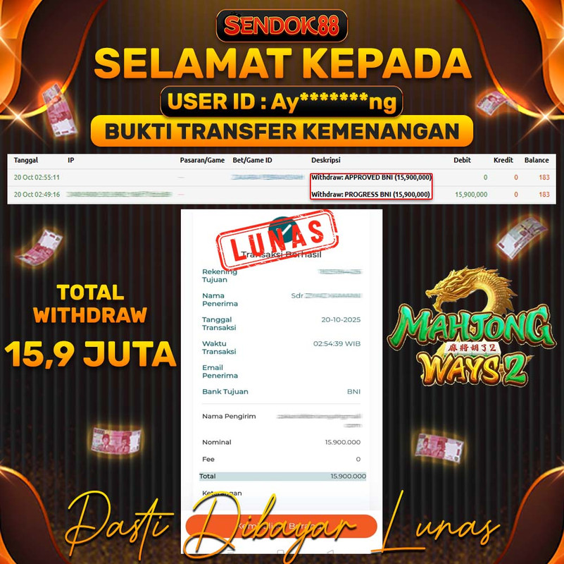 SENDOK88 JEPE! MAHJONG WAYS 2 Rp 15.900.000,- LUNAS!