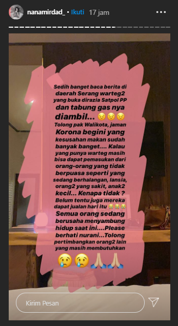 Postingan Nana Mirdad