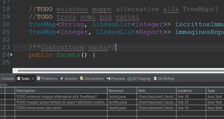 Esempio di utilizzo di //TODO