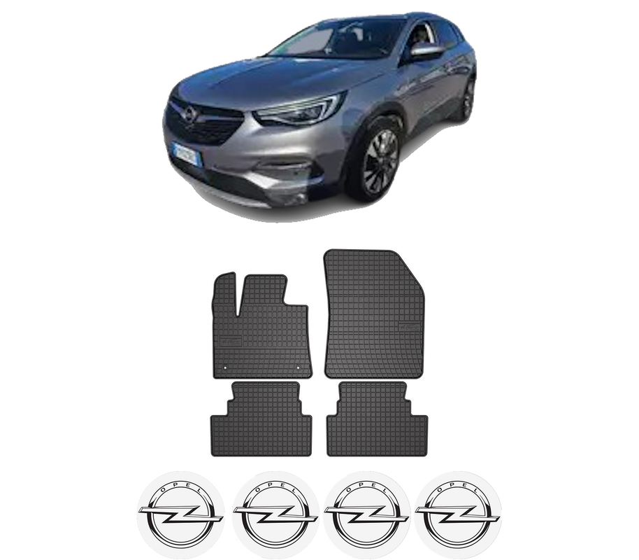 Set covorase presuri OPEL GRANDLAND X Van din 2017-2021, auto, din cauciuc thermoplastic, 4 Stickere auto cu OPEL