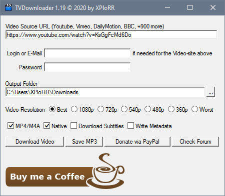 YoutubeVideoDownloader: download video and audio from +900 sites -  VideoHelp Forum