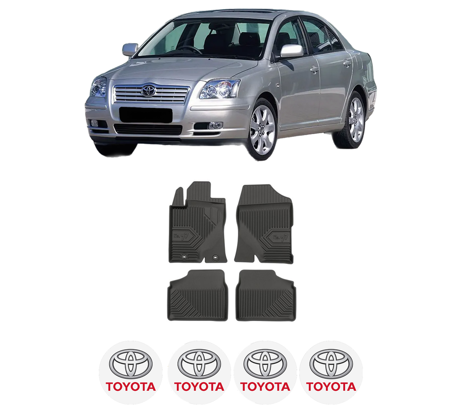 Set covorase presuri TOYOTA AVENSIS Saloon (_T25_) din 2003-2008, auto, din cauciuc thermoplastic, 4 Stickere auto cu TOYOTA