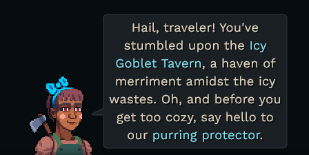 Runa Norrberga welcoming you to Icy Goblet