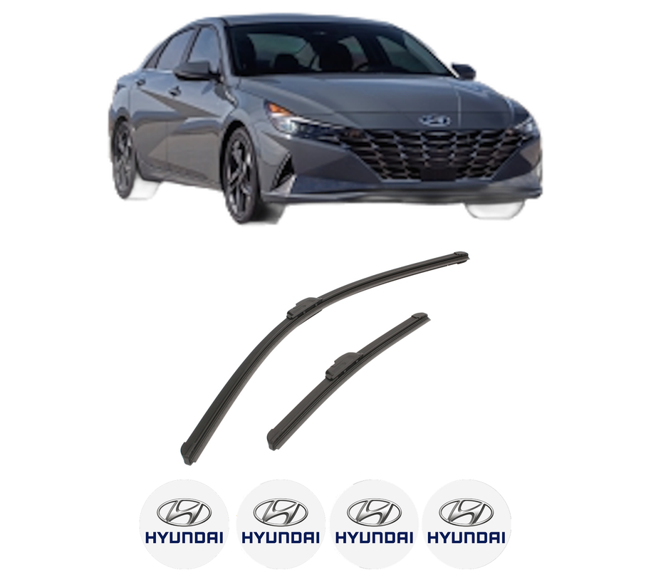 Set stergatoare auto HYUNDAI ELANTRA VII Saloon (CN7) din 2020, pentru parbriz auto, 2 bucati, Bosch Aerotwin Retrofit, din cauciuc siliconat rezistent, 4 Stickere Auto HYUNDAI