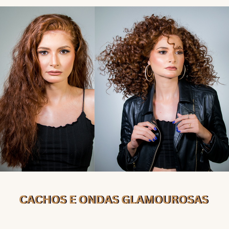 Produção de cachos e ondas glamourosos