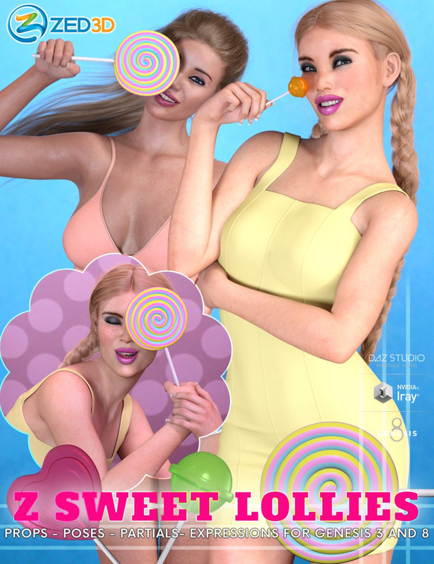 z sweet lollies props and poses for genesis 3 and 8 female 00 ma