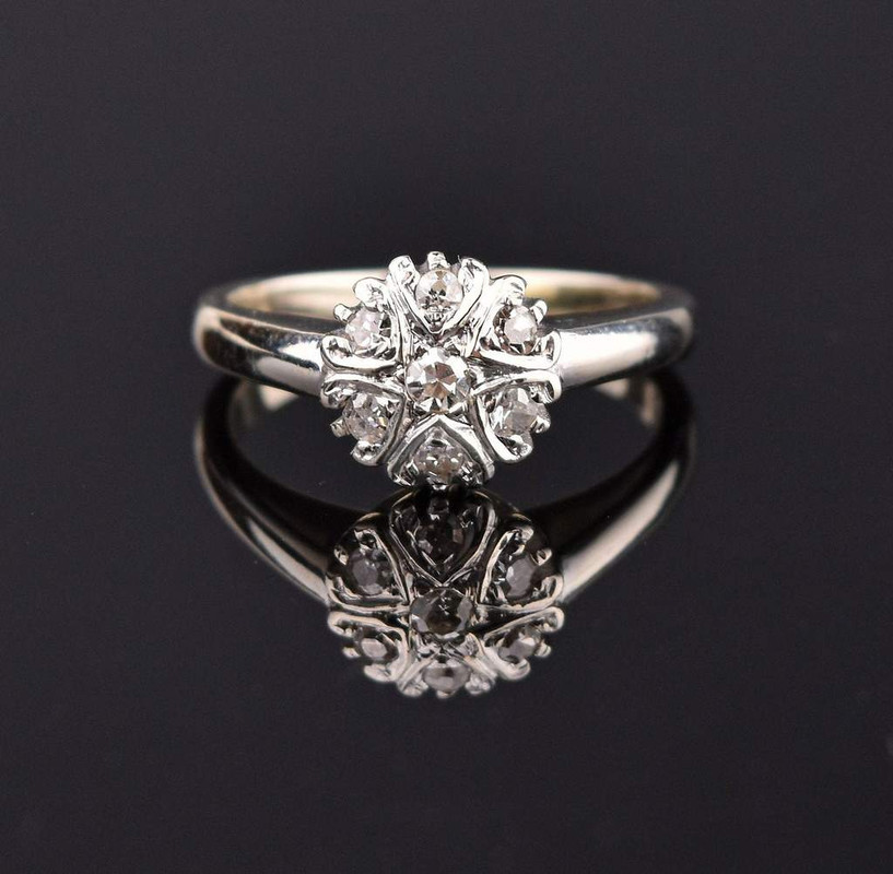 White Gold Vintage Diamond Engagement Ring