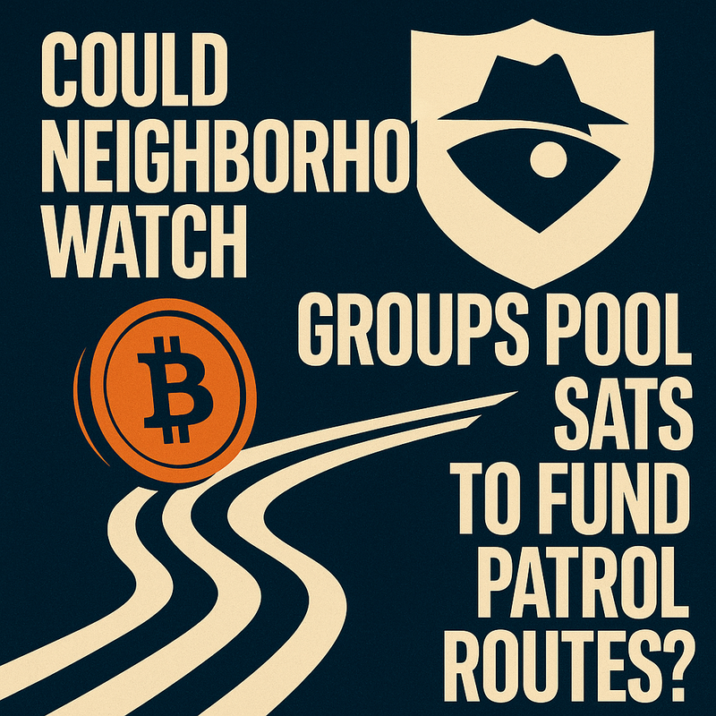 Could neighborhood watch groups pool sats to fund patrol routes?