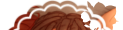 the first and top part of a drawing of c!eryn made by me. it shows eryn looking to the right lazily/smugly has an open smile, and with their arms behind their head. they have red vein line markings on the right side of their face (their right) and scars all over their face. the drawing is sketchy and has a warm orange overlay, and has been cropped, resized, and put onto a small bumpy circular shape with a transparent bumpy cut out on the inside that also has a silhouette of a hellebore flower in the top right. all of that is in edge of the circle.