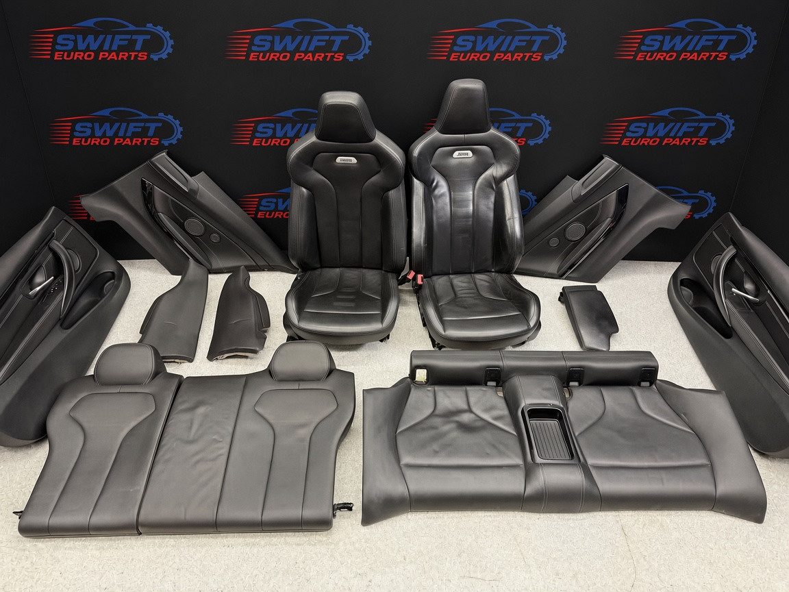 BMW F82 M4 2015-2020 Front Driver & Passenger Sport Seats - Merino Leather Black Complete Set