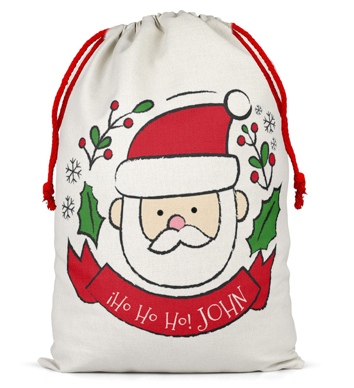 Personalised Christmas Sack Santa Bag Xmas Boy Girl Gift Stocking Present Bag 91