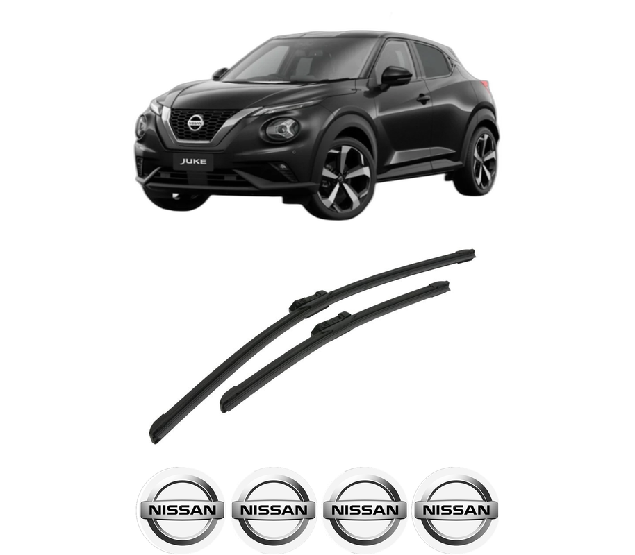 Set stergatoare auto NISSAN JUKE (F16_) din 2019, pentru parbriz auto, 2 bucati, Bosch Aerotwin, din cauciuc siliconat rezistent, 4 Stickere Auto NISSAN