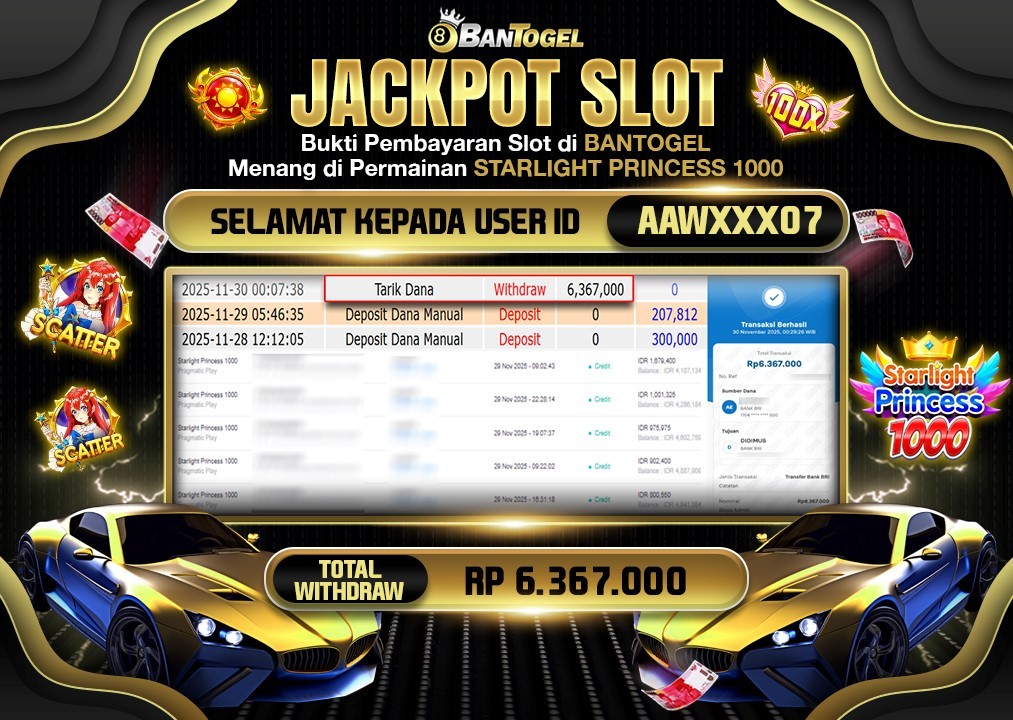 BUKTI JACKPOT LUNAS BANTOGEL