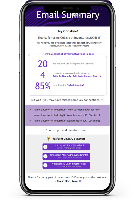 Collisio Post-Event Email Summary