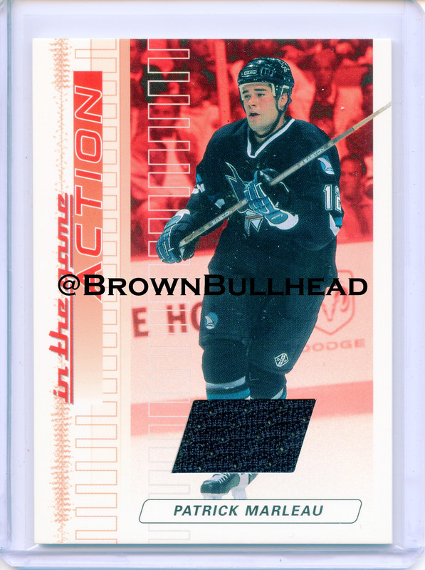 2003-04 ITG Action Jerseys #M-051 [Patrick Marleau] [San Jose Sharks] [Ruby] [~500] [swatch=black] a