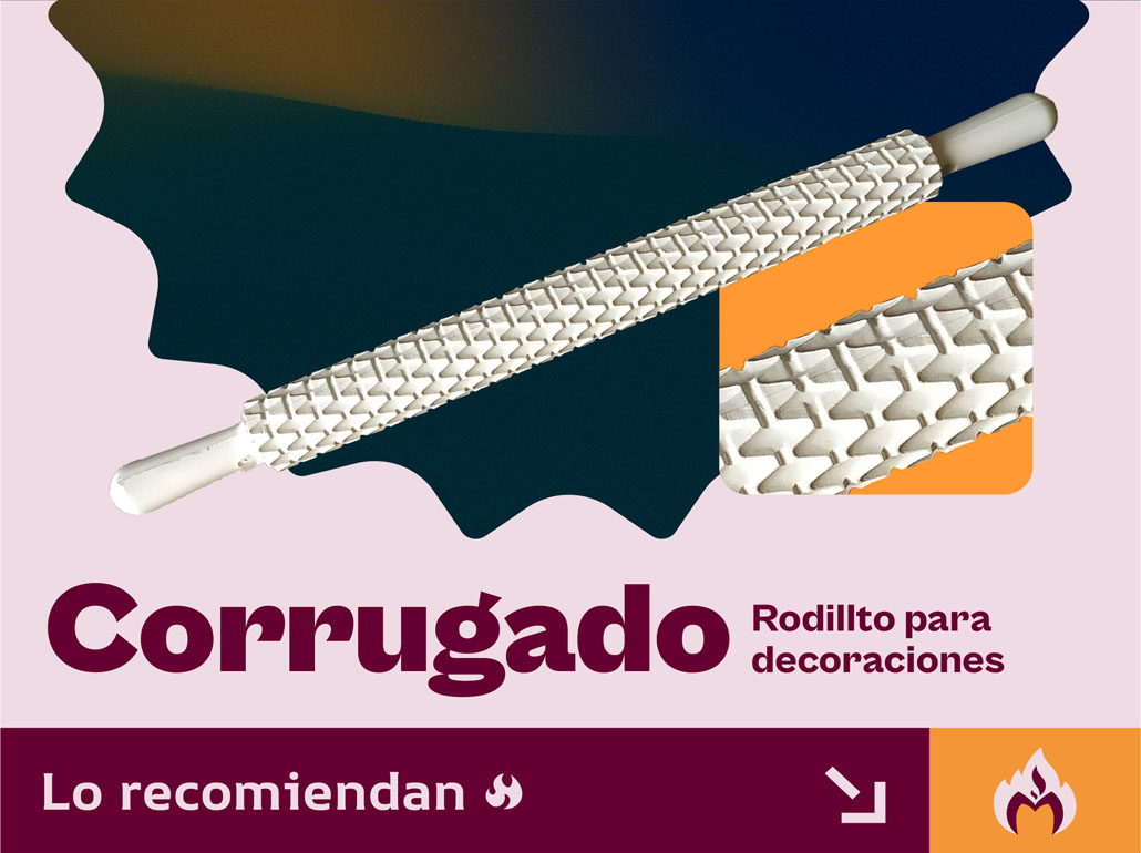 Rodillo Macizo punta diamante, tejidos de hilo en fondant, o forma corrugado