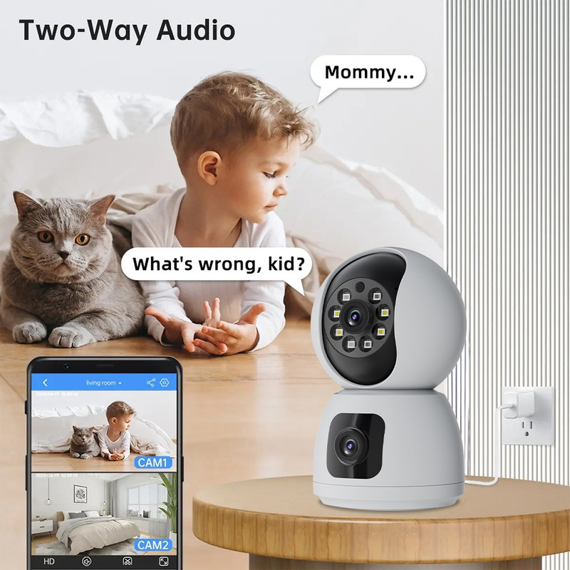 Cámara Vigilancia WiFi Interior 4K HD, Cámara Vigilancia Domicilio WiFi con WiFi 360° Cámara de Seguridad para bebé, Perro, Visión Nocturna, Seguimiento Automatico, Detección AI，Audio Bidireccional - details 14
