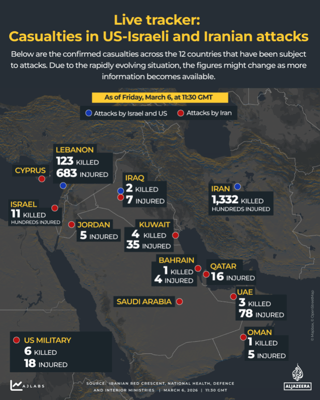 INTERACTIVE DEATH TOLL US Israeli and Iranian attacks march 6 2026 1772798669