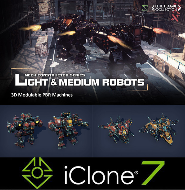 iClone Mech Constructor: Light and Medium Robots