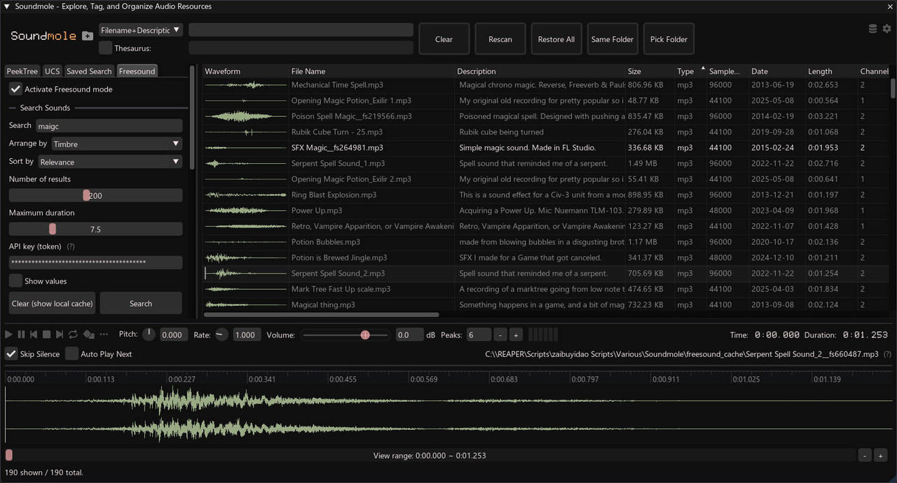 Soundmole - Sound Library & SFX Manager (with Freesound) - Cockos ...