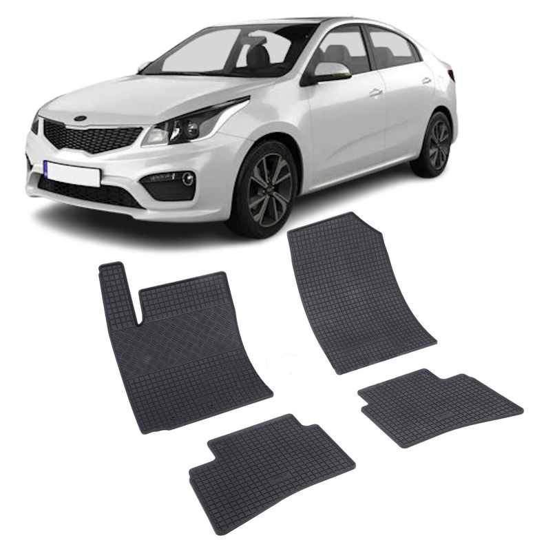 Set 4 covorase Kia Rio 2021-prezent, din cauciuc 100%, compatibile cu autoturismul KIA Rio