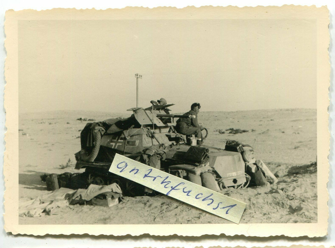 WH-Schützen-Panzer  SPW des Afrikakorps mit Pak-Aufbau in Afrika im 2.WK