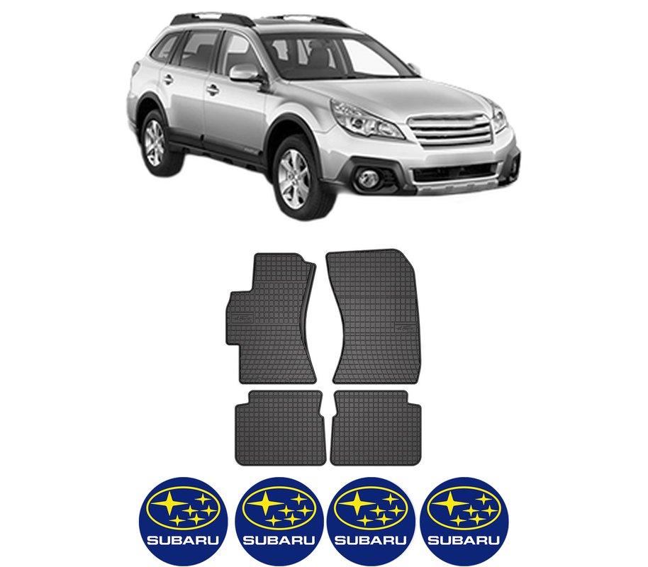 Set covorase presuri SUBARU OUTBACK (BR) din 2009-2014, auto, din cauciuc thermoplastic, 4 Stickere auto cu SUBARU