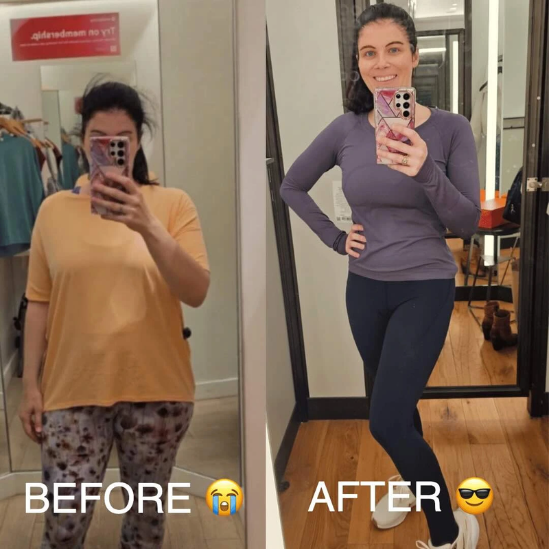 Sarah before and after