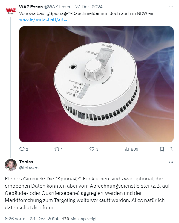 Rauchmelder von Vonovia