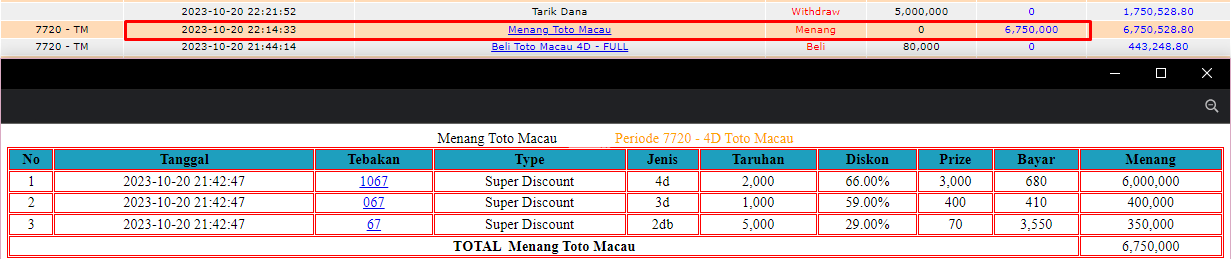 Bukti JP slot hari ini