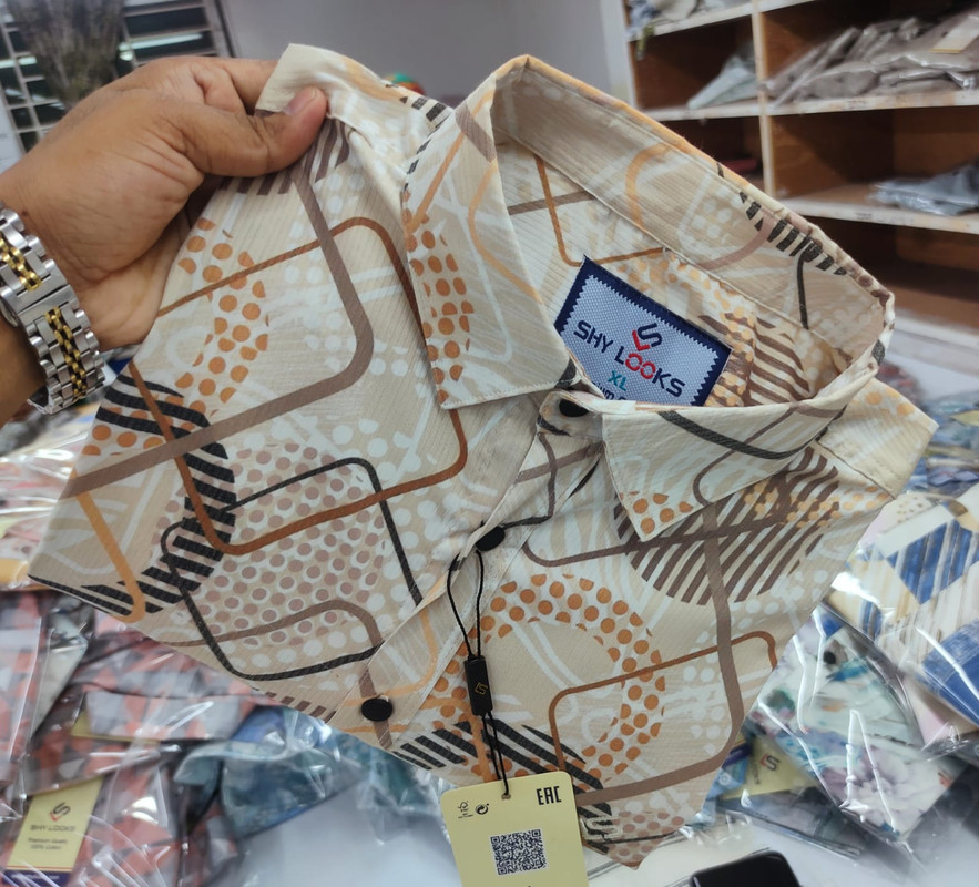 Shy Looks Luxury Spandex Print Shirt