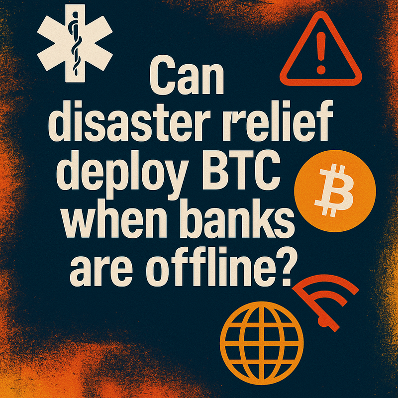 Can disaster relief deploy BTC when banks are offline?