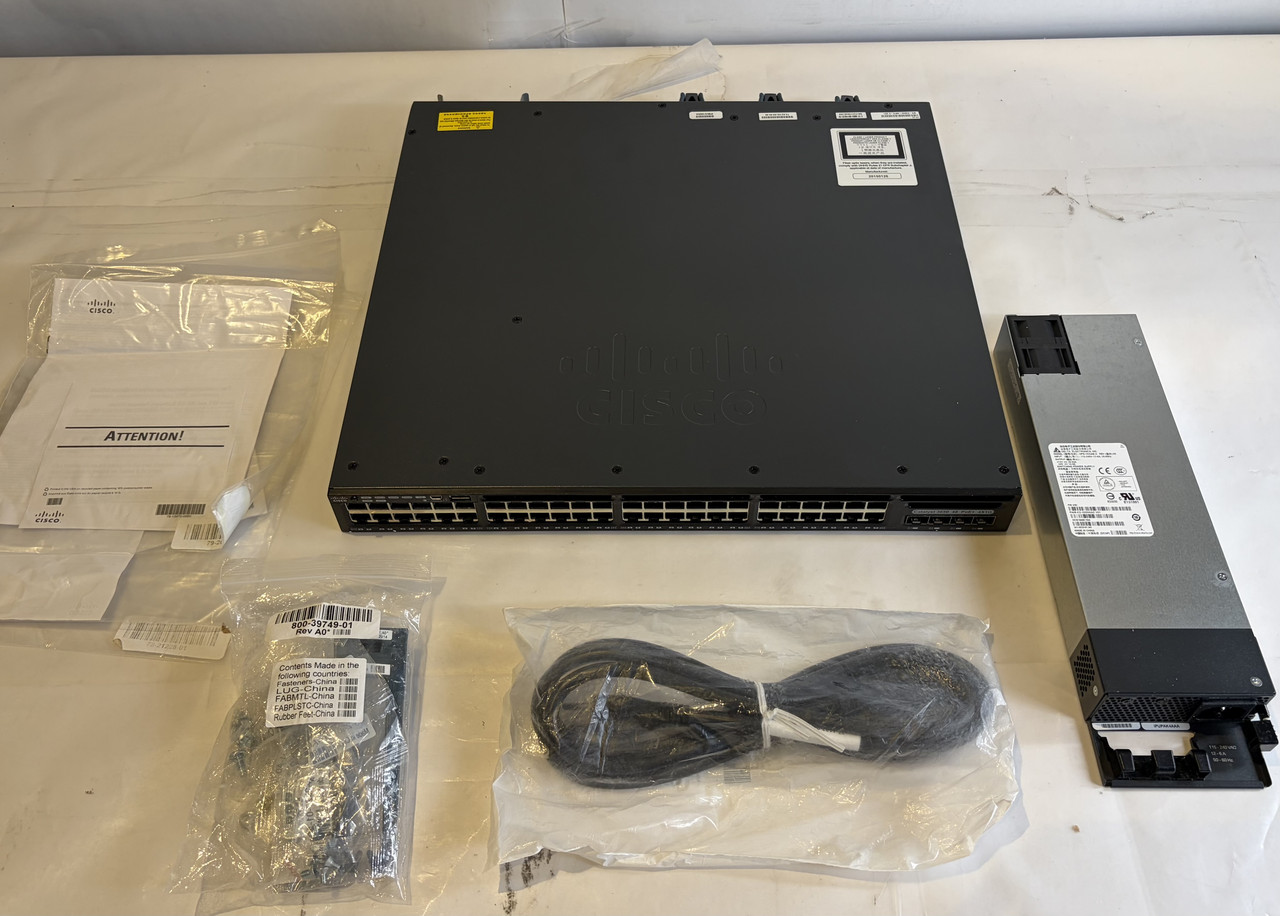CISCO WS-C3650-48FS-E CATALYST 3650 48 PORT POE 4X1G UPLINK IP ETHERNET SWITCH