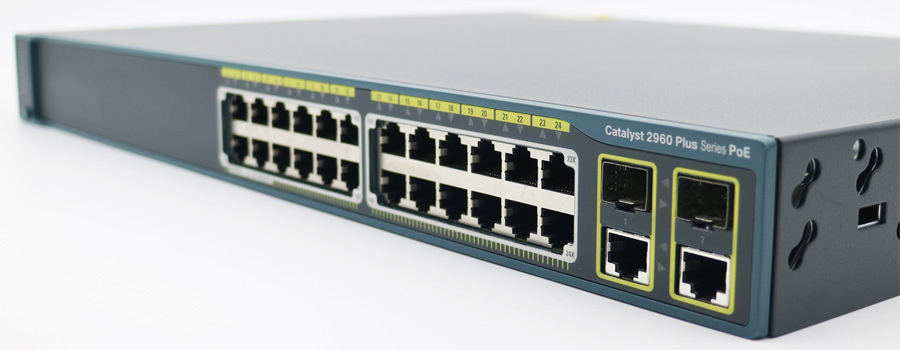 Cisco 2960 Plus WS-C2960+24PC-L 370W 24-PoE 2-SFP Switch, 1Y
