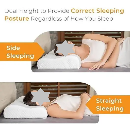 Memory Foam Pillow for Neck Pain Relief, Adjustable Ergonomic Cervical Pillow for Sleeping, Orthopedic Neck Pillow with Washable Cover, Bed Pillows for Side, Back, Stomach Sleepers (C) Color1 (R803)