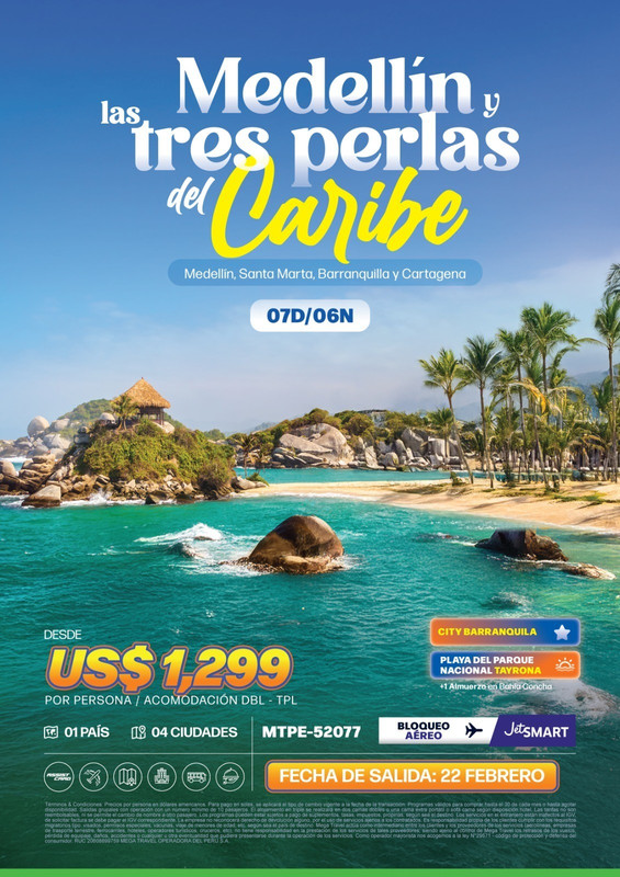 Medellín y las Tres Perlas del Caribe