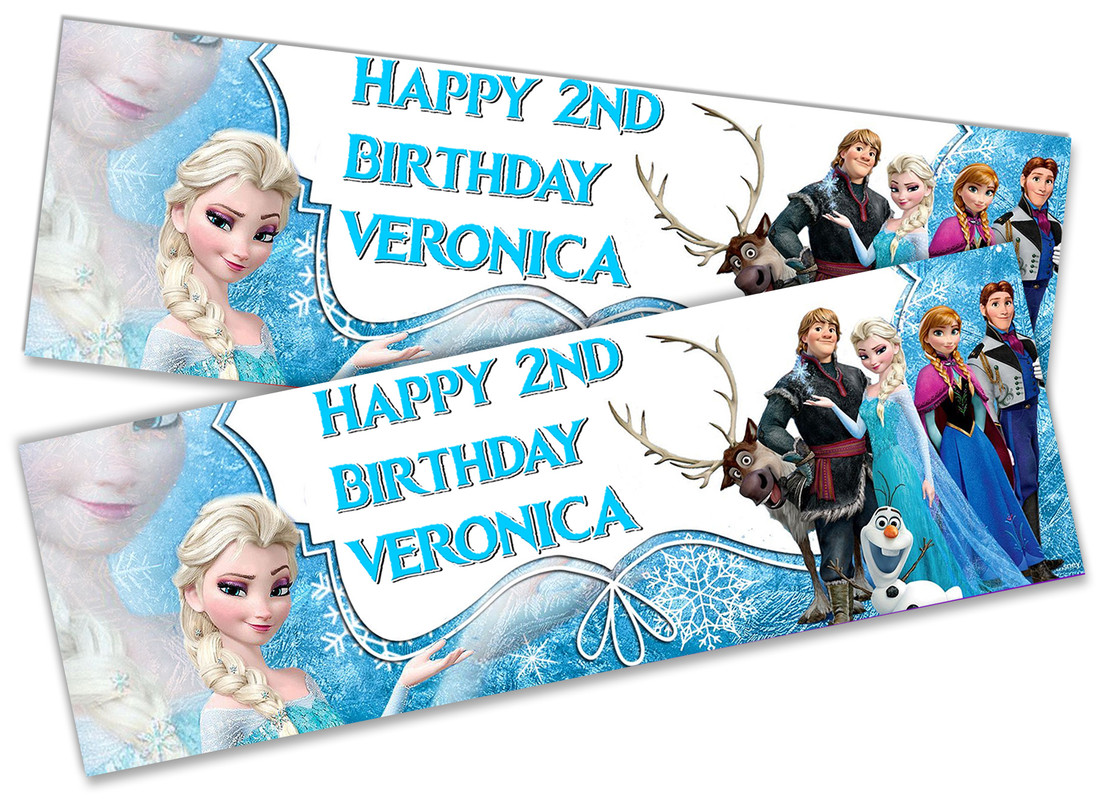 x2 Personalised Birthday Banner Moana Children Kids Party Decoration Poster 6