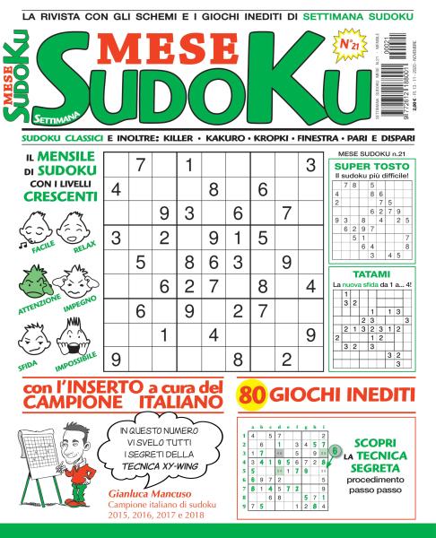 Settimana Sudoku Mese N.21 - Novembre 2020