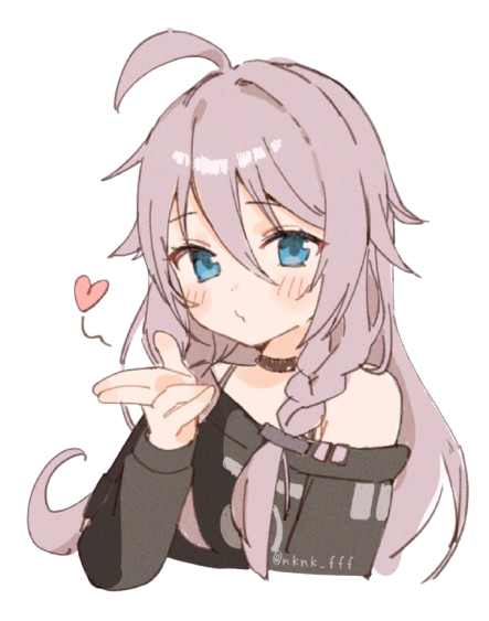Fanart of Ia blowing a kiss; ac @nknk_fff