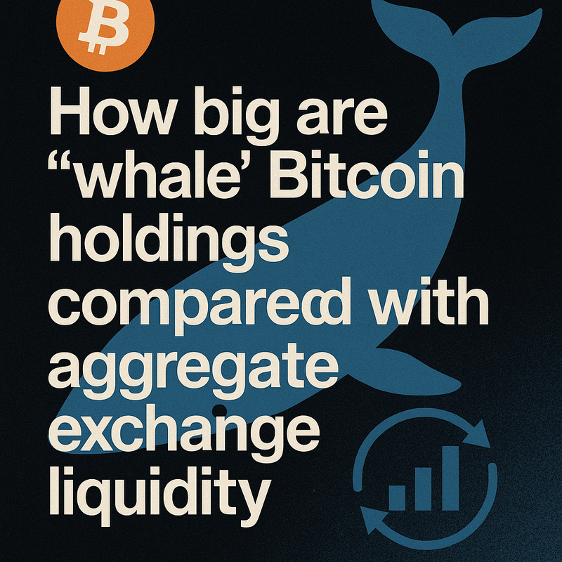 How big are “whale” Bitcoin holdings compared with aggregate exchange liquidity