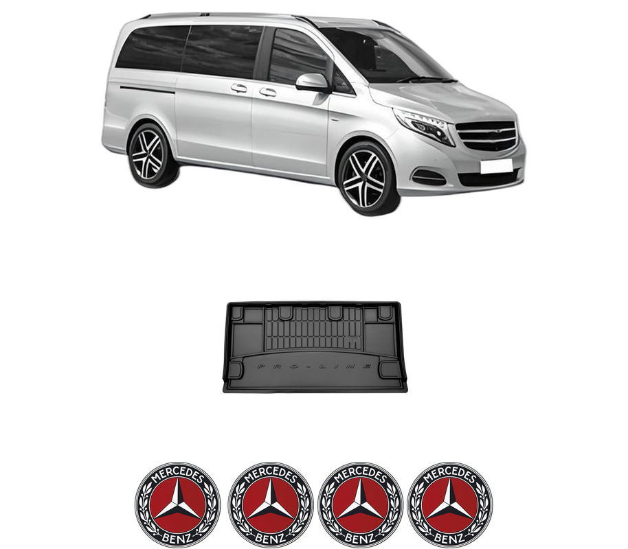 Tavita Portbagaj MERCEDES-BENZ VITO Mixto (Double Cabin) (W447) din 2014-2021, Protectie Portbagaj Auto, 4x Stickere auto cu MERCEDES-BENZ