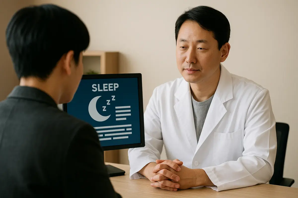 Doctor discussing sleep study results with patient