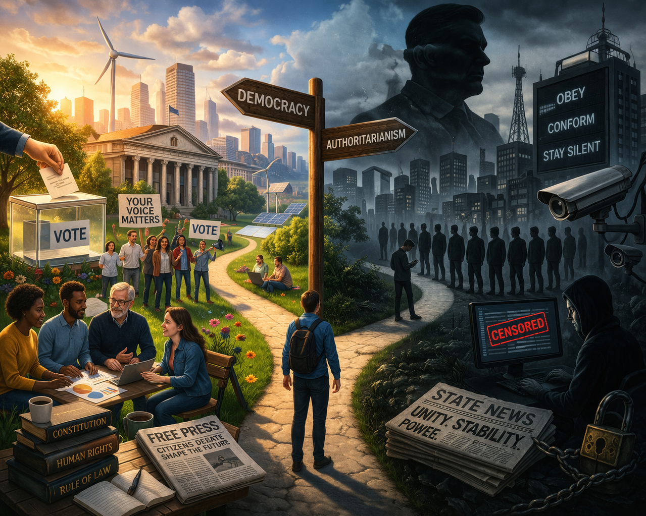 Global Democracy vs Authoritarianism: A Defining Struggle of the 21st Century Democracy vs Authoritarianism