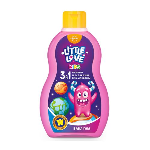 Шампунь+гель для душа+пена для ванн 3 в 1 Little love, 400 мл