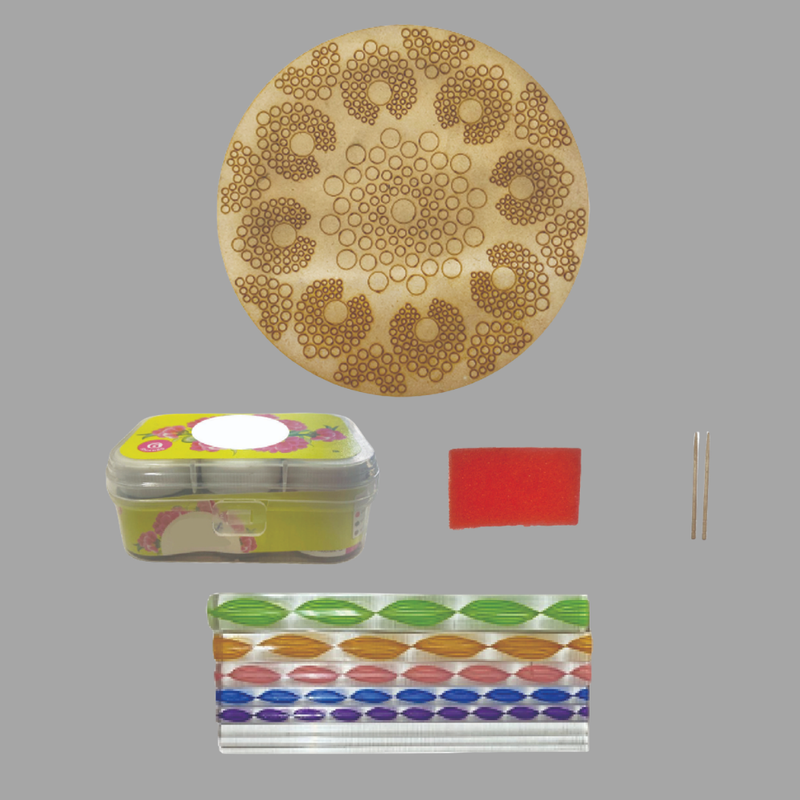 Penkraft Dot Mandala on Engraved Round MDF Board Hobbyist Level DIY Kit 