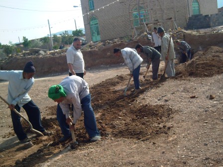 پی کنی قسمتی از زمین حسینیه جهت اجرای فونداسیون